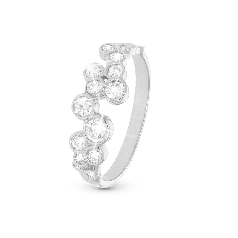 BUBBLES ring i sterling sølv med hvid zirkonia fra Christina Jewelry & Watches